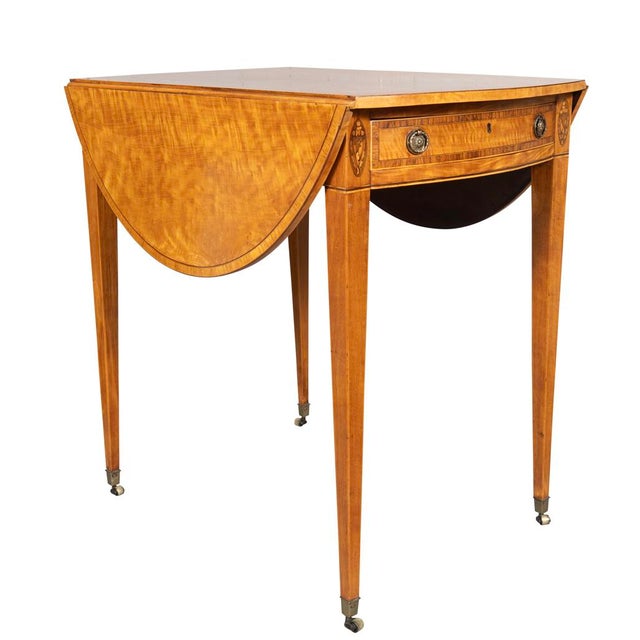 Traditional George III Satinwood Pembroke Table For Sale - Image 3 of 9