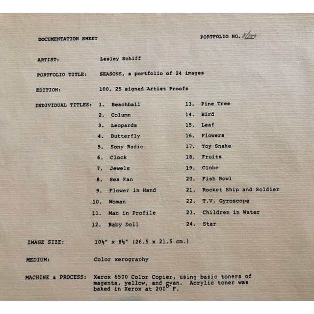 Teal Leslie Schiff, "Seasons 1981" Photo Color Copier Print Photograph For Sale - Image 8 of 8