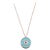 Diamond Halo Evil Eye Turquoise 18K Rose Gold Pendant Charm Medallion Necklace Turquoise Gemstone (Around 5 Carats) Mother...