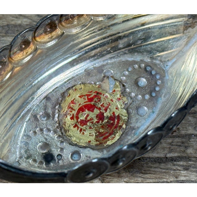 Mid 20th Century Vintage Sterling Silver Salt Cellar in Figural Viking Ship & Shield Motif For Sale - Image 5 of 8