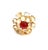 Bochic "Orient" Vintage Bubble Cabochon Ruby & Moon Stone Ring Set 18K Gold & Silver For Sale - Image 13 of 18
