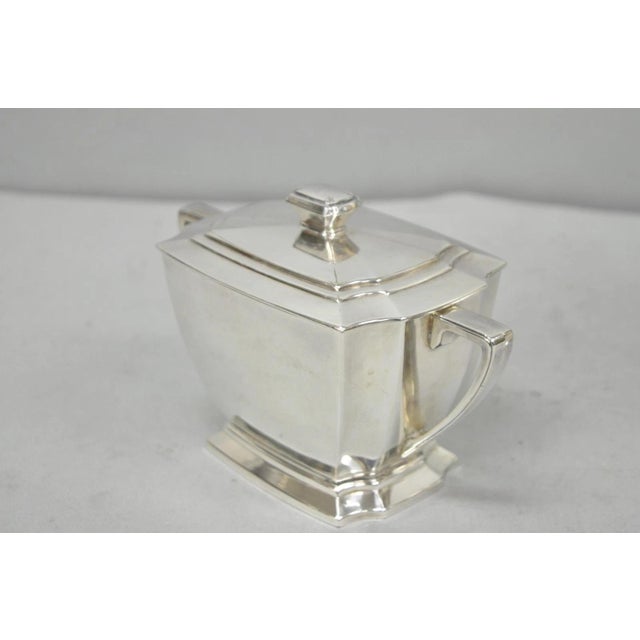 Antique 1847 Rogers Bros "Legacy" Art Deco Silver Plated Tea Set - 3 Pc Set For Sale - Image 16 of 18