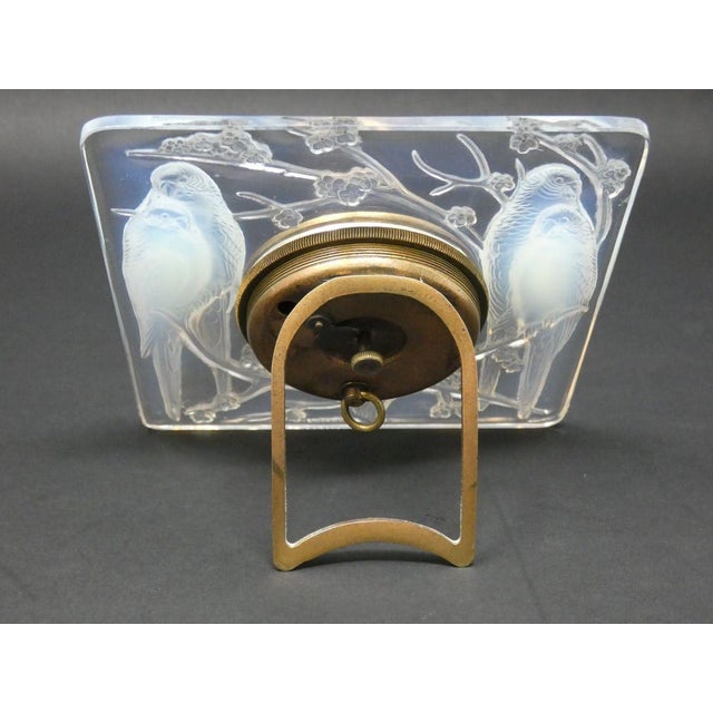 Art Deco Rene Lalique Opalescent Glass 'Inseparables' Clock For Sale - Image 3 of 6