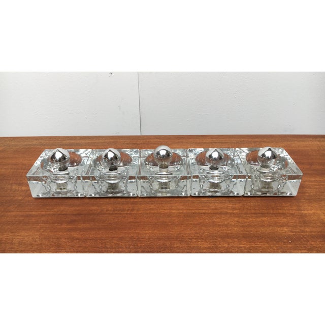 Vintage German Space Age Type 310 Glass Wall Lamps by Ludwig Beilharz for MZ Müller & Zimmer Leuchten, 1970s, Set of 6 For Sale - Image 5 of 18