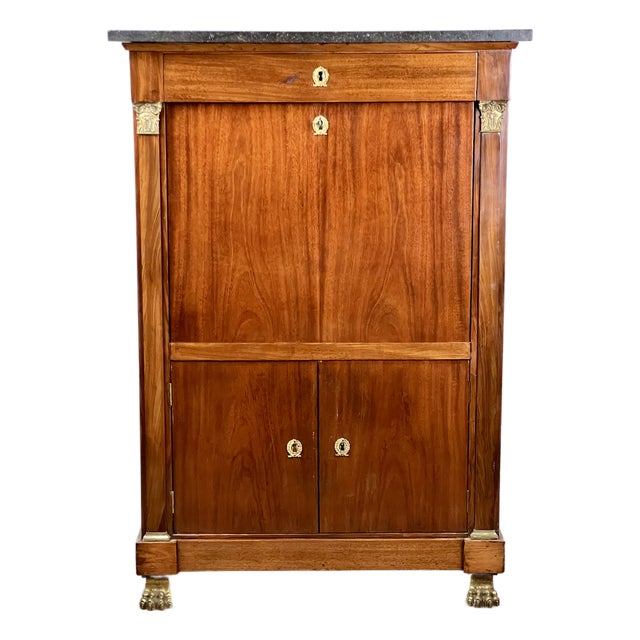 Antique French Empire Secrétaire Abattant With Ormolu Mounts C Mid 19th Century For Sale