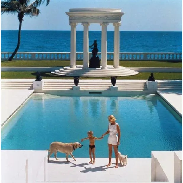 Nice Pool 1955 1955. American writer C.Z. Guest (Mrs F.C. Winston Guest, 1920 – 2003) and her son Alexander Michael...
