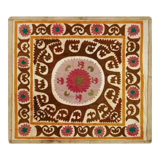 Suzani Tablecover – Brown Red Boho Textile For Sale