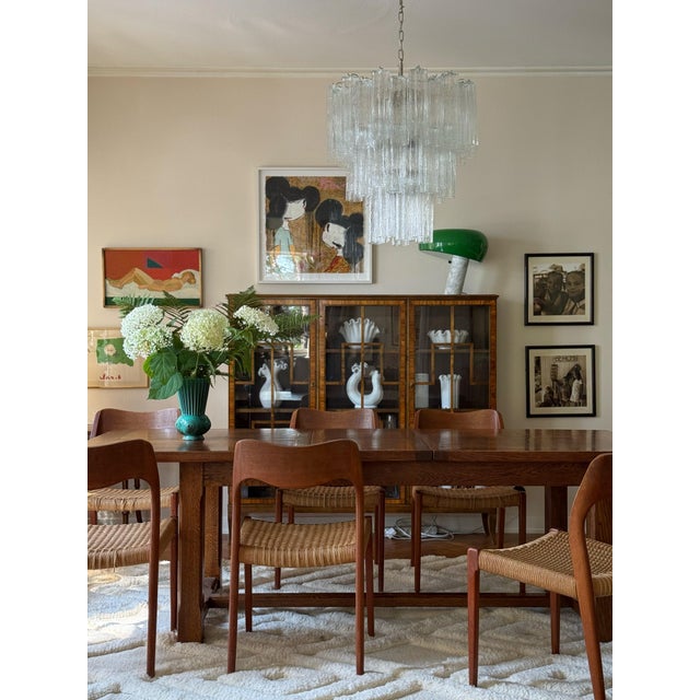 Contemporary classic murano chandelier. Tubular tronchi formed glass prisms in traditional italian mid-century style. the...