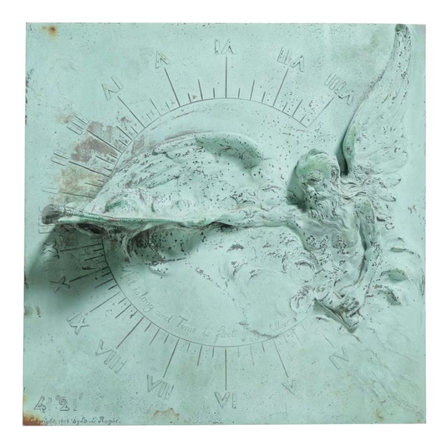 Cast Bronze Sundial "Father Time" by Louis F. Ragot C For Sale