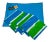 Mid-Century Vera Blue & Green Placemat & Napkin Set for Four, Original Tags For Sale