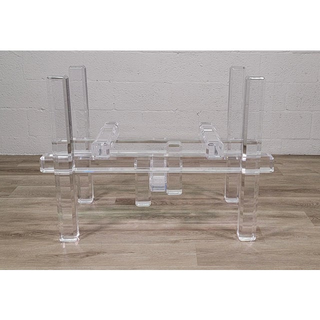 1970s Lucite Skyscraper Column Geometric Dining Table or Desk Base For Sale - Image 5 of 9