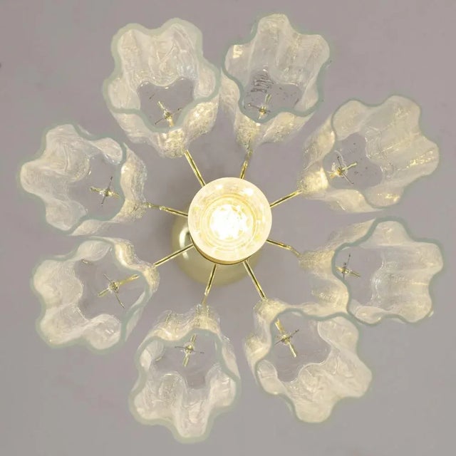 Gold Ceiling Lamp in Murano Crystal Glass Trunks, 1990s For Sale - Image 8 of 13