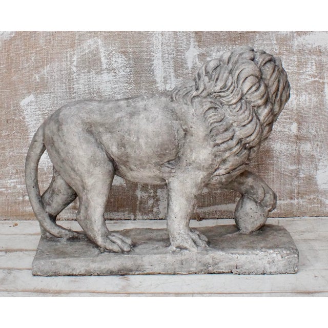 1920s Antique Stone Medici Lion, 1920 For Sale - Image 5 of 9