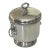 Vintage the Sheffield Silver Co. Silver-Plated Ice Bucket With Lion Head Handles, Milk Glass Liner & Ornate Ice Tongs | Hollywood Regency Barware For Sale