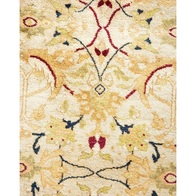 Traditional Mogul, One-of-a-Kind Hand-Knotted Area Rug in Ivory, 9' 2" x 11' 9" For Sale - Image 3 of 8