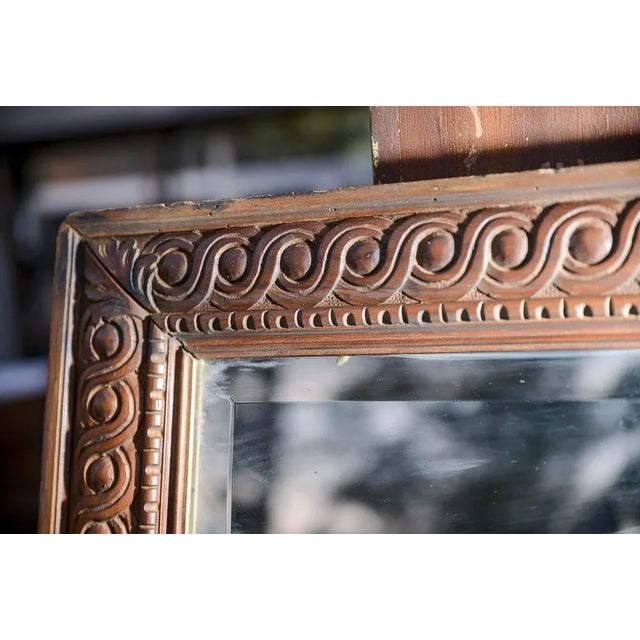 Wall Mirror with Carved Frame and Molato Glass For Sale - Image 4 of 9