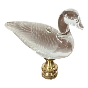 Vintage Waterford Carved Glass Duck Lamp Finial