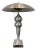 Mid-Century Modern Brushed Aluminum Lamp and Shade With Lucite Finial, French For Sale