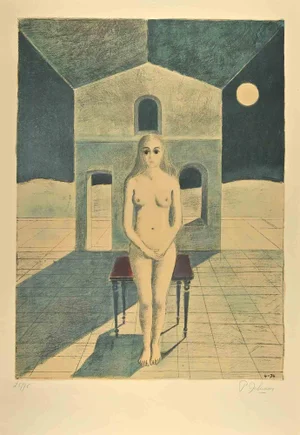 Paul Delvaux, La Voyante, Lithograph, 1974
