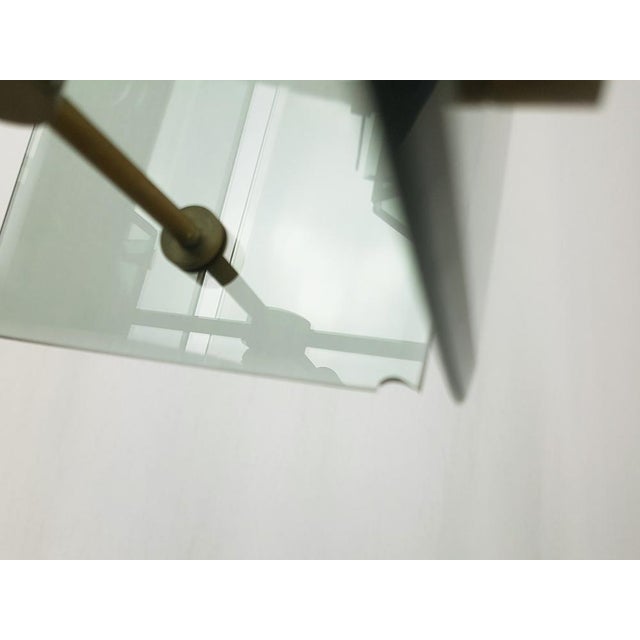 Italian Teak Pendant Lamp in Gilt Aluminum and Smoked Glass, 1960s For Sale - Image 16 of 17