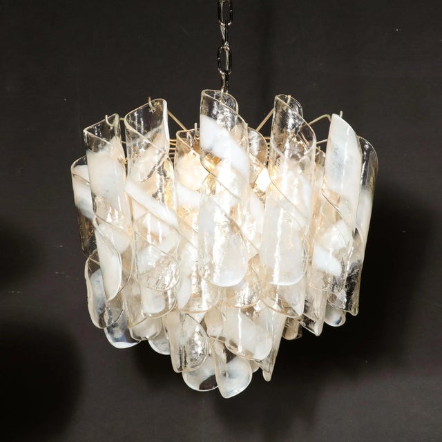 Mid-Century Modernist Hand-Blown Murano Glass Torciglioni Chandelier by Mazzega For Sale - Image 10 of 12