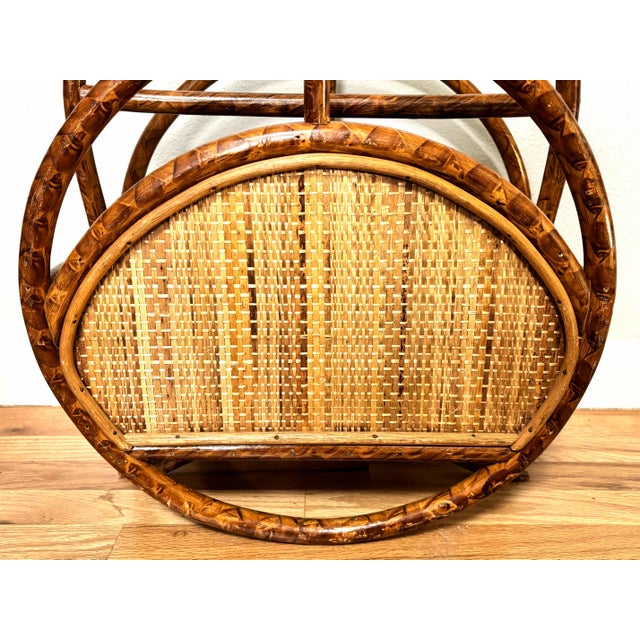 Vintage Rattan and Woven Cane Magazine Rack/Book Holder For Sale - Image 4 of 10