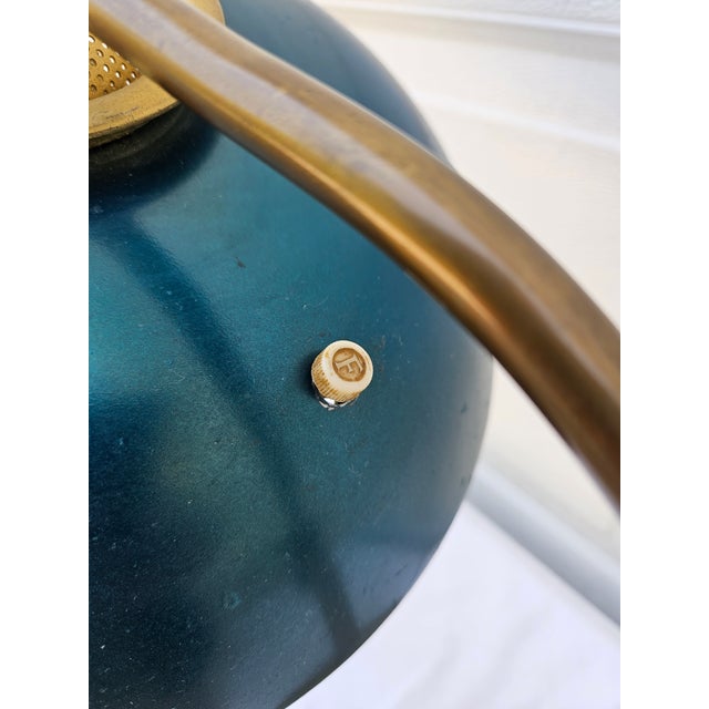 Metal Turquoise Mid-Century Modern Industrial Desk Lamp For Sale - Image 7 of 12