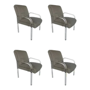 Set of Four Lucite Dining Chairs by Lion in Frost
