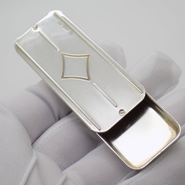 Vintage Italian Genuine Silver 800 Rectangular Pill Box by Greggio, 1970s For Sale - Image 6 of 14