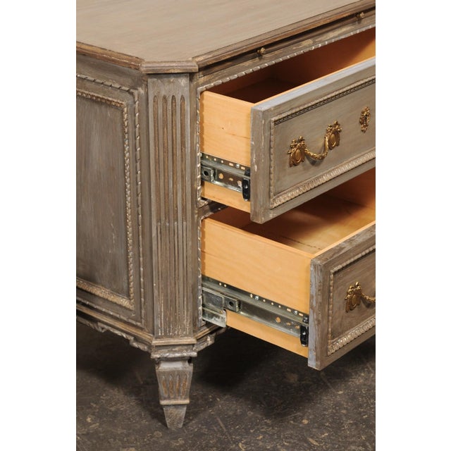 Vintage French Neoclassical Inspired Wood Nightstands With Shelf - A Pair For Sale - Image 10 of 12