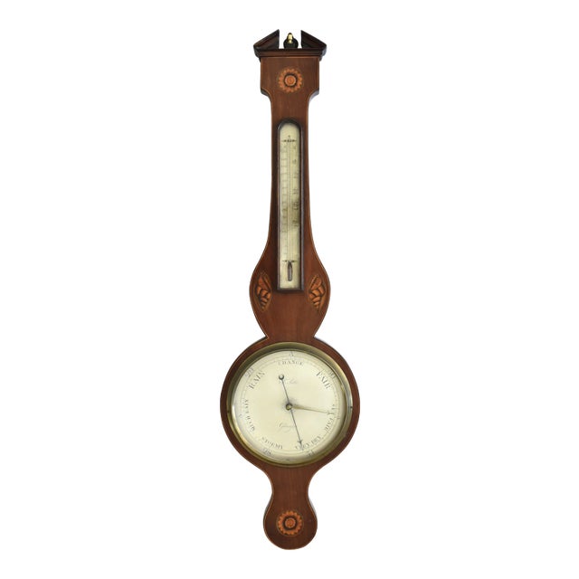 Antique Scottish Regency Inlaid Wheel Barometer by T. Silo, Glasgow For Sale