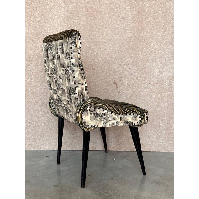 Wood Italian Mid-Century Modern Set of 4 Chair in the Gio Point Style For Sale - Image 7 of 18