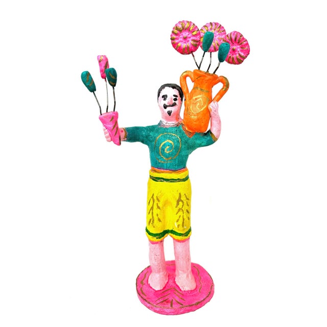 1960s Villager Folk Art Set From Metepec, Mexico - Set of 6 For Sale - Image 13 of 18