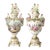 Large Pair Antique Dresden Porcelain Three-Part Lidded Vases / Figural Handles For Sale