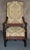 1920s Antique Tudor Style Carved Oak High Back Chair W/Stretcher Base & Fringe For Sale - Image 5 of 13