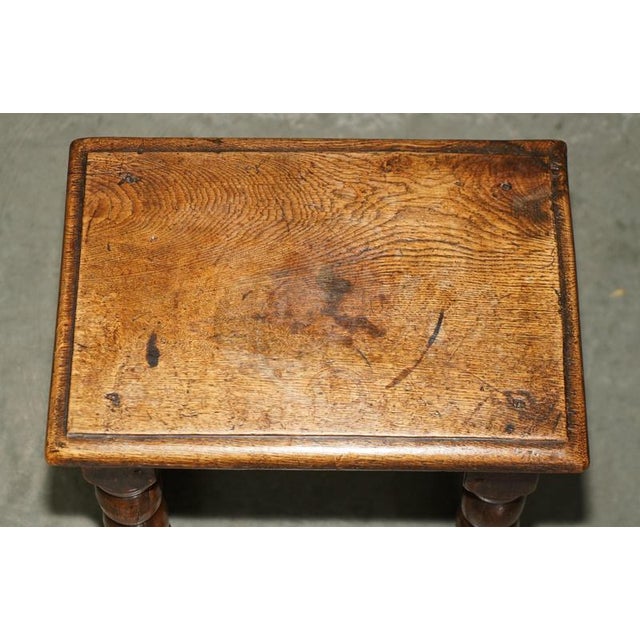 English Oak Bobbin Turned Joint Stool, 1700s For Sale - Image 4 of 18