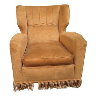 Bergère Armchair in Beige attributed to Paolo Buffa, 1940s For Sale