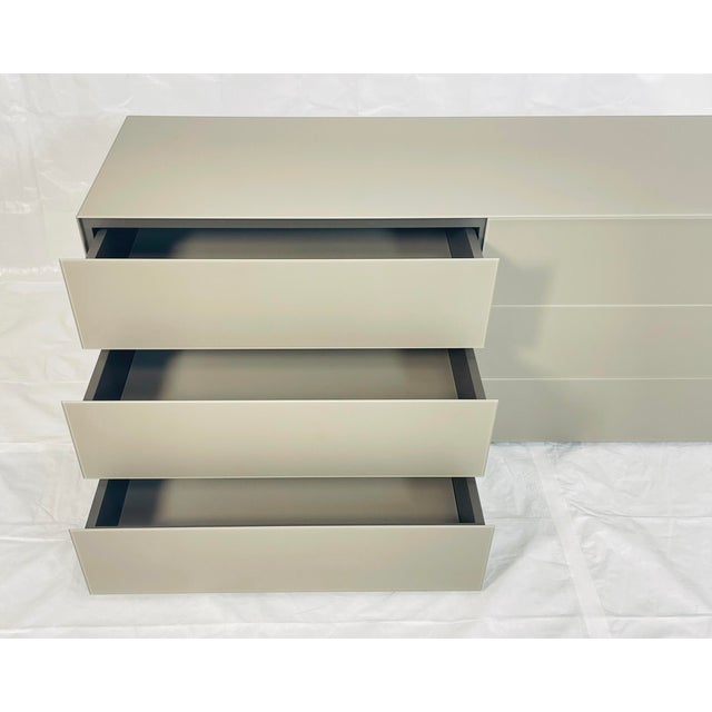 Glas Italia Modern Gray Glass 6 Drawer Dresser Credenza, Made in Italy For Sale - Image 11 of 18