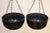 Gainey Pottery 1960's Architectural Gainey Pottery Mid Century Modern Black Ceramic Hanging Swag Garden Planter Bowls - Set of 2 For Sale - Image 4 of 10