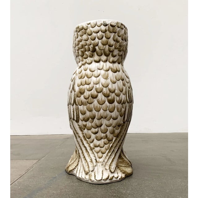 Vintage Italian Ceramic Owl Umbrella Stand For Sale - Image 16 of 18