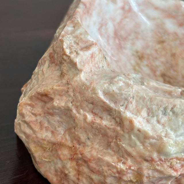 1960s Pink Rough Cut Marble Catchall / Ashtray For Sale - Image 13 of 17