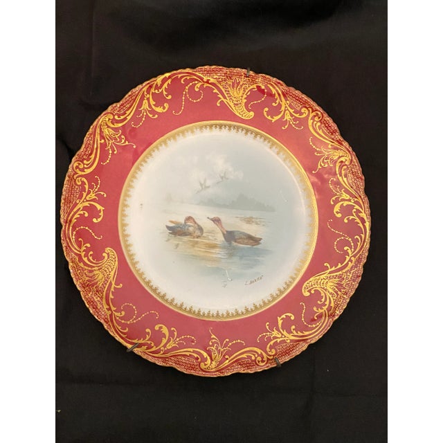 French Late 19th Century Antique Limoges Cabinet Plates- Set of 4 For Sale - Image 3 of 10
