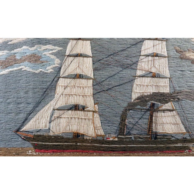 English Sailor's Woolwork of a Merchant Navy Steam-Auxiliary Square-Rigged Brig For Sale - Image 4 of 11