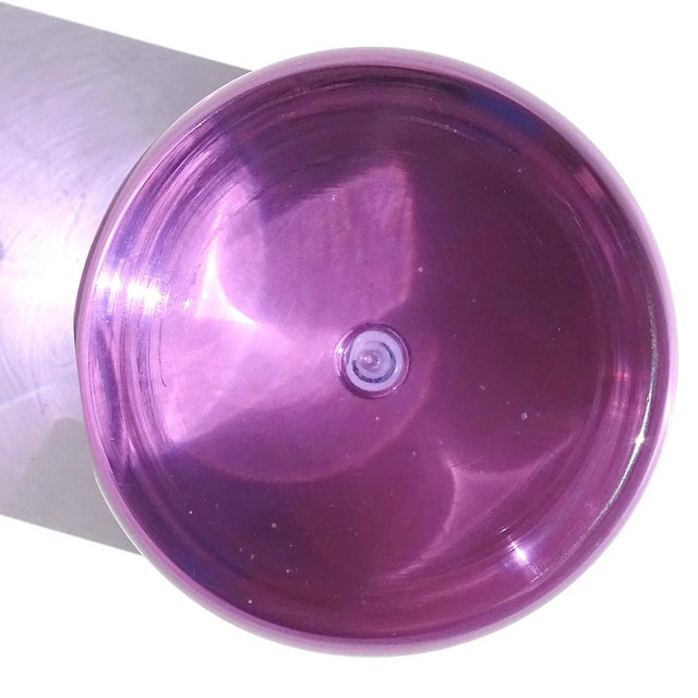 Late 20th Century Vintage Murano Oggetti Signed Alexandrite Purple Italian Art Glass Color Changing Sculpture Paperweight For Sale - Image 5 of 6