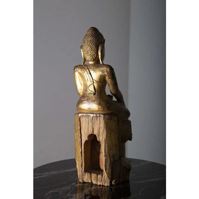 Wood Burmese Artist, Mandalay Buddha, 19th Century, Lacquered Wood For Sale - Image 7 of 9