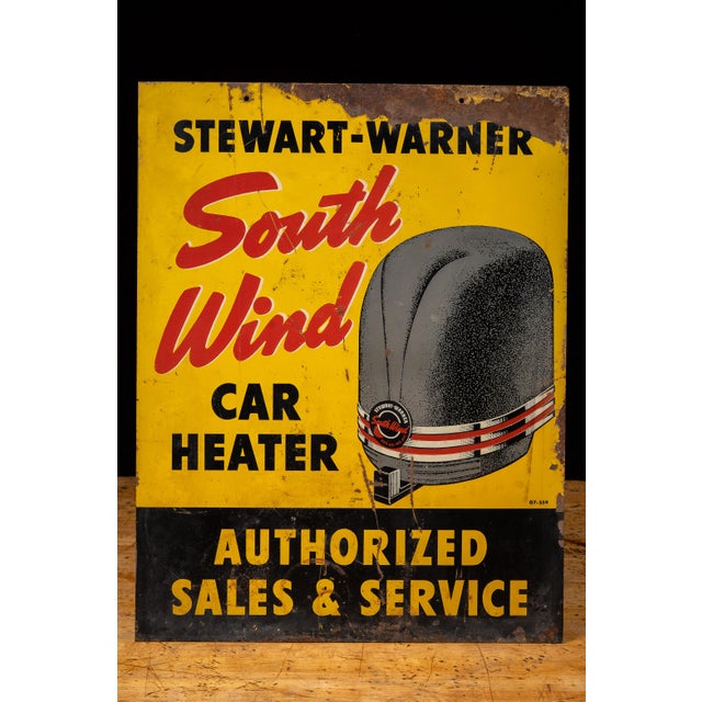 Vintage Double-Sided Painted Metal Stewart-Warner Dealership Advertising Sign For Sale In Chicago - Image 6 of 12