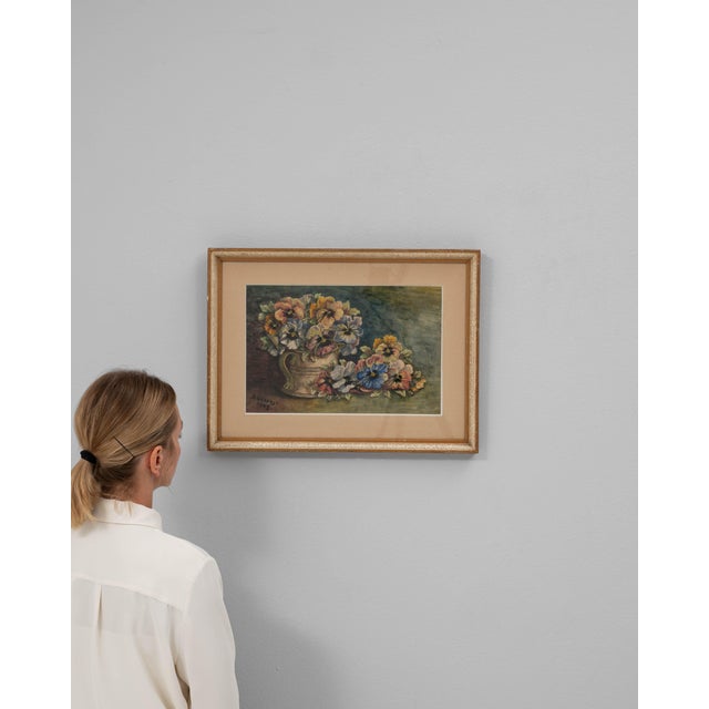 1943 Belgian Wall Art With Wooden Frame For Sale - Image 17 of 18