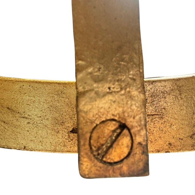 2020s Gilt Round Iron Table Attributed to Roger Thibler For Sale - Image 5 of 5