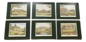 Vintage Cork Stately Homes Coasters from Pimpernel, Set of 6