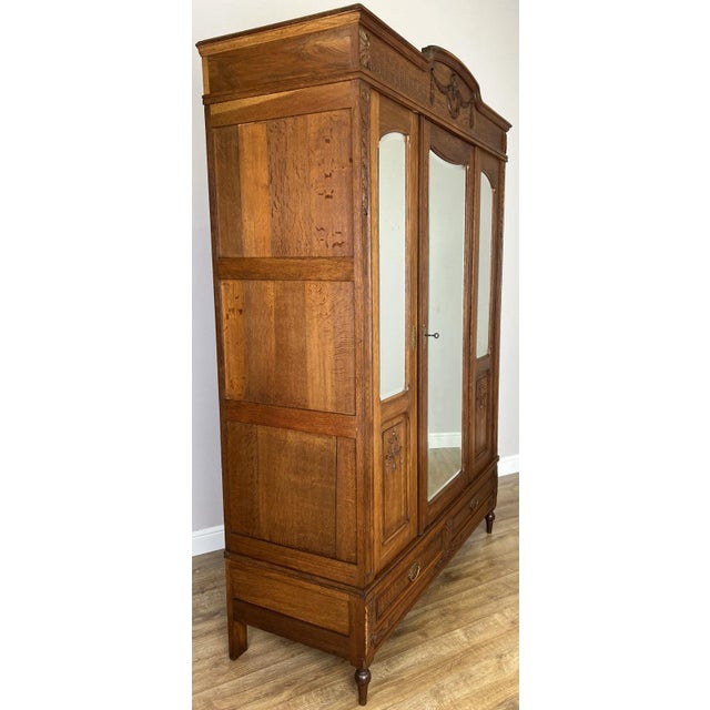 French Wardrobe in Oak For Sale - Image 17 of 18
